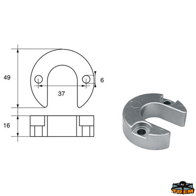 Anodes for engines Mercury-Mercruiser Trem L8243117