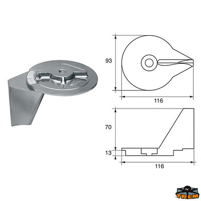 Anodes for engines Mercury-Mercruiser Trem L8143201