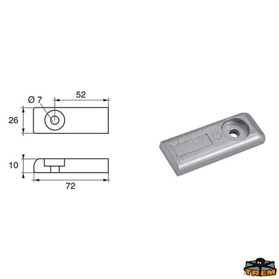 Anodes for engines Mercury-Mercruiser Trem L8249212