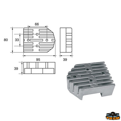 Anodes for engines Mercury-Mercruiser Trem L8143001
