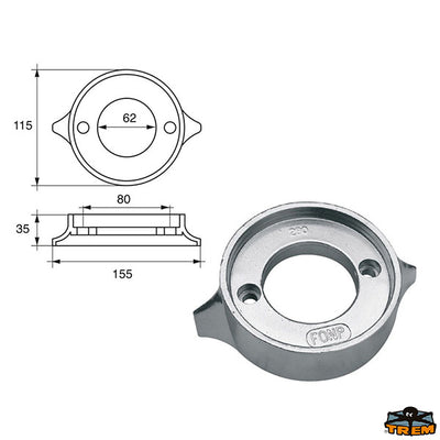 Anodes for engines Volvo-Penta Trem L8140028