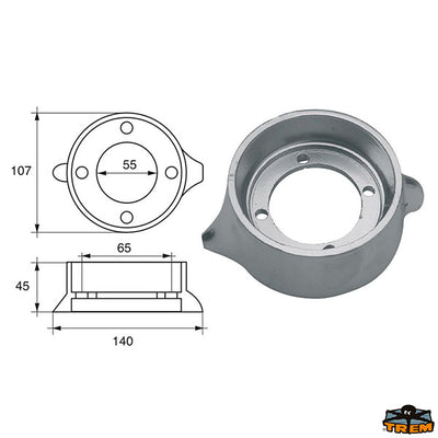 Anodes for engines Volvo-Penta Trem L8140025