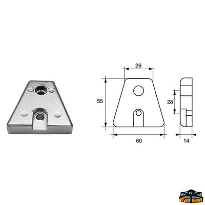 Anode for engines Volvo-Penta Trem L8140136