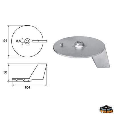 Anode for engines Yamaha-Mariner Trem L8146003