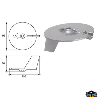 Anodes for engines Yamaha-Mariner Trem L8146004