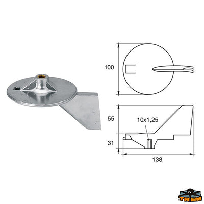 Anodes for engines Yamaha-Mariner Trem L8146024