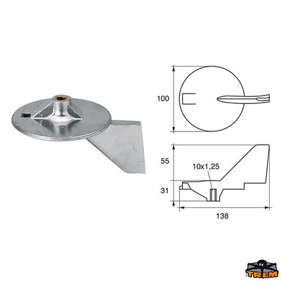 Anodes for engines Yamaha-Mariner Trem L8146023