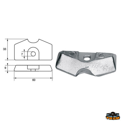 Anode for engines Yamaha-Mariner Trem L8146117