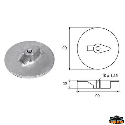 Anode for engines Yamaha-Mariner Trem L8146025