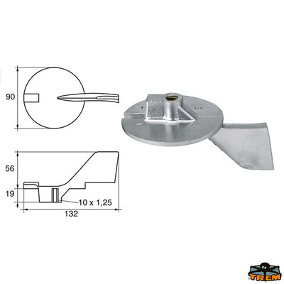 Anode for engines Yamaha-Mariner Trem L8146306