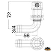 Mirror polished stainless steel fuel vents 90° pipe diameter 16 mm - 90° corner model - Per tube Ø mm 16 [N2816781]