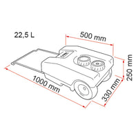 Fiamma Roll-Tank 23L Fresh Water in Blue (02428A03A)