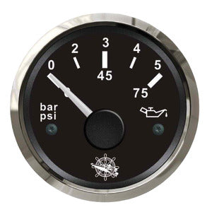Oil pressure indicator 0/5 bar black/glossy