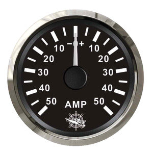 Ammeter w/shunt 50 A black/glossy