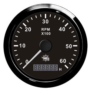 Revolution counter 0-6000 RPM black/black