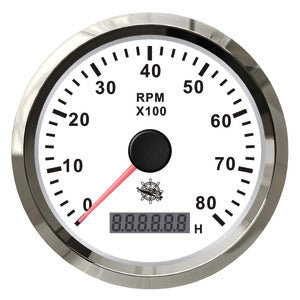 Revolution counter 0-8000 RPM white/glossy