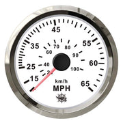 Pitot speedometer 0-65 MPH white/glossy