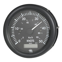 Guardian speedometer 0-50 knots black w/log 12V