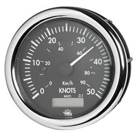 Guardian speedometer 0-50 knots black w/log 12V