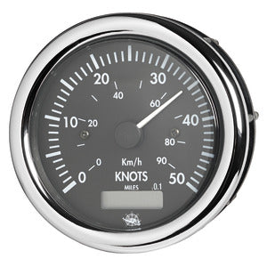 Guardian speedometer 0-50 knots black w/log 12V