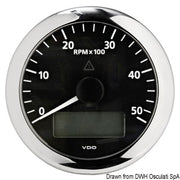 Revolution counter 5000 RPM black face & ring Osculati Veratron VDO