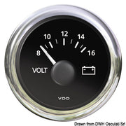 Voltmeter black 8/16 V