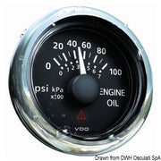 Oil pressure gauge black 5 bar/80 psi