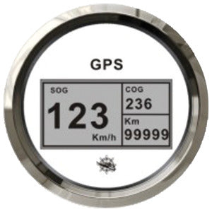 Speedometer compass mile counter GPS white/glossy