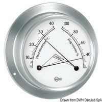 Barigo Sky Hygro-thermometer satined SS/white