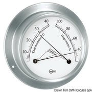 Barigo Sky Hygro-thermometer satined SS/white