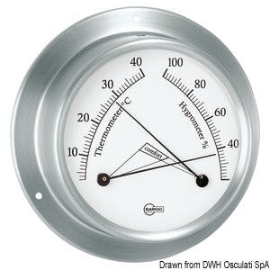 Barigo Sky Hygro-thermometer satined SS/white