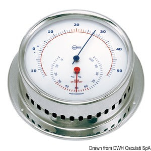 Barigo Sky Hygro-thermometer polished SS/white