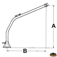 Davit for tender with swivelling arms pipe diameter 40 mm A 700 mm B 850 mm - Tube Ø mm 40 - A mm 700 - B mm 850 - Max capacity kg100 [O1740120]