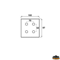 Turning pivot support for stern positive-negative size 100x100 mm - Dimension mm 100x100 [S2885120]