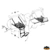 Transom platform with boarding ladder A 270 mm B 360 mm - Steps 3 - A mm 270 - B mm 360 - Support 1 tube Ø 25 [S1902027]