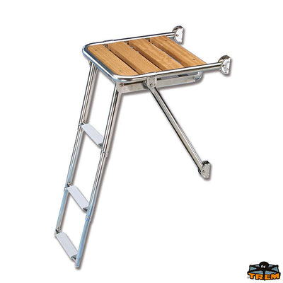 Transom platform with 4 steps extractable boarding ladder Trem S1945003