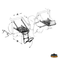 Transom platform with 4 steps extractable boarding ladder A 450 mm B 480 mm - Steps 4 - A mm 450 - B mm 480 - Support for 2 tubes Ø 25 [S1945003]