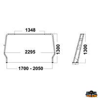 Foldable Roll-bar for rib boats curved - Curved model - Width 1700-2050 mm - Suitable for 5/7 m hulls - Ø mm38 - H mm								

								1300 [O2002205]