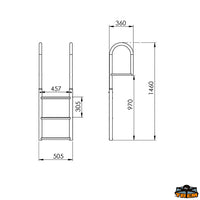 Dock ladders in aluminium 3 steps - Steps 3 [S1703139]