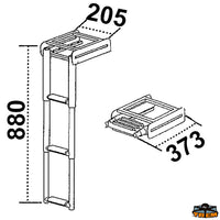 Retractable telescopic ladders 3 steps - Narrow model (for inflatable boats) - Steps 3 - Tubes Ø 19/25/32 mm - Open length mm880 [S3103245]