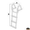 Boarding ladder with grabrail wooden steps 3 steps - Steps 1+2=3 - Standard ladder type - A Total width 360 mm - Step width mm280 [S1922003]