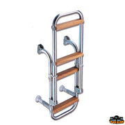 Stainless steel Aisi 316 folding boarding ladders with wooden steps Trem S0928004