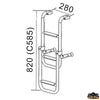 Stainless steel aisi 316 folding boarding ladder with wooden steps 5 steps - Steps 3 + 2 = 5 [S0928005]