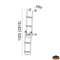Stainless steel aisi 316 folding boarding ladder with wooden steps 4 steps - Steps 2 + 2 = 4 [S0928004]