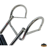 Telescopic swim ladder with lightened handles 4 steps black color - Article Black steps - Steps 4 - Tubes Ø 19/25/32/38 mm - Open length mm1200 [S1904120]