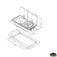 Combination gas stove 2 burners with built-in sink and glass-tempered cover left hand - Modello CAN FL1402 Mano sx - Fires 2 - Watts 1700 [Z0814102]