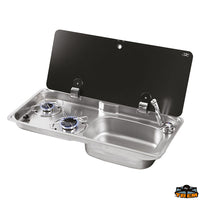 Combination gas stove 2 burners with built-in sink & glass-tempered cover CAN FL1770 Trem Z0801770