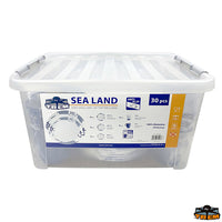 Anti-slip Sealand kitchenware - Description Box composed of: 6 dinner/soup/dessert plates, 6 30 cl glasses, 6 cups [D2030000]