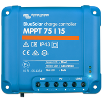 Victron BlueSolar Charge Controller - Auto Select Voltage - 12/24v 15A - MPPT-75/15