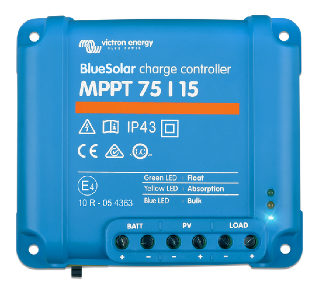 Victron BlueSolar Charge Controller - Auto Select Voltage - 12/24v 15A - MPPT-75/15